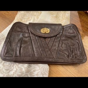 Treesje brown leather clutch